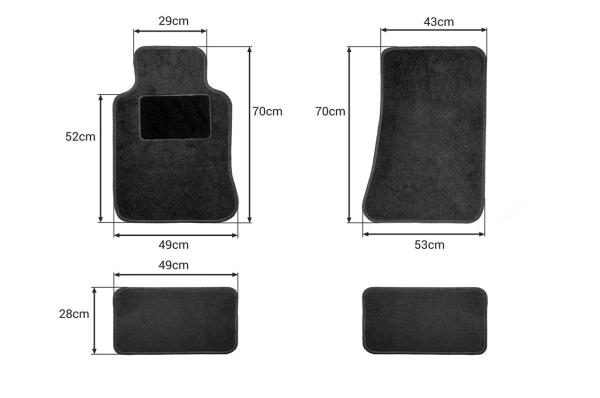 Textilfussmatten Universal Schwarz